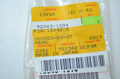 OEM Kawasaki 92043-1594 Pin 12X42.5 NOS