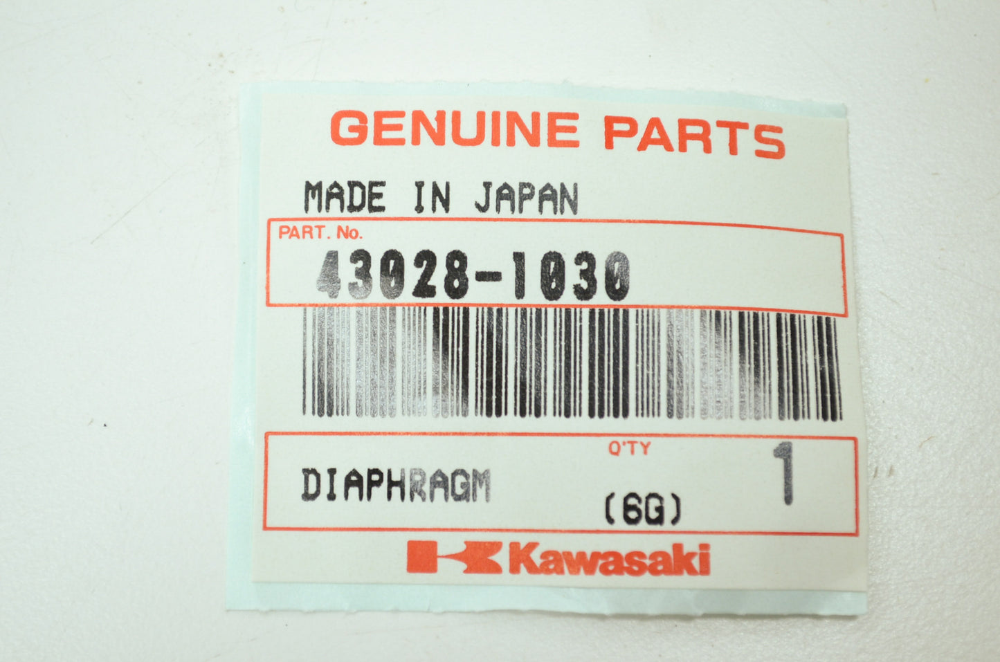 OEM Kawasaki 43028-1030 Diaphragm NOS