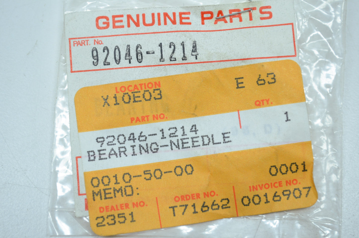 OEM Kawasaki 92046-1214 Needle Bearing NOS