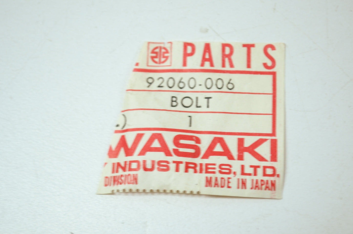 OEM Kawasaki 92060-006 Banjo Bolt NOS