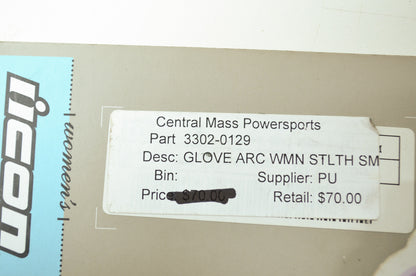 NEW Icon Arc Gloves Womens Small 3302-0129 NOS