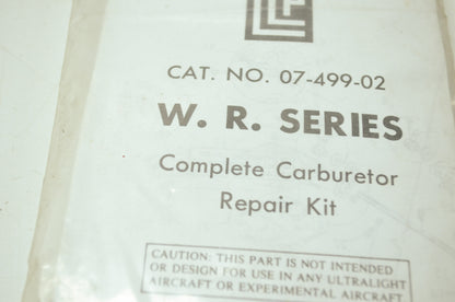 NEW LLP 07-499-02 Walbro Carburetor Repair Kit WR Series 07-499-02 NOS