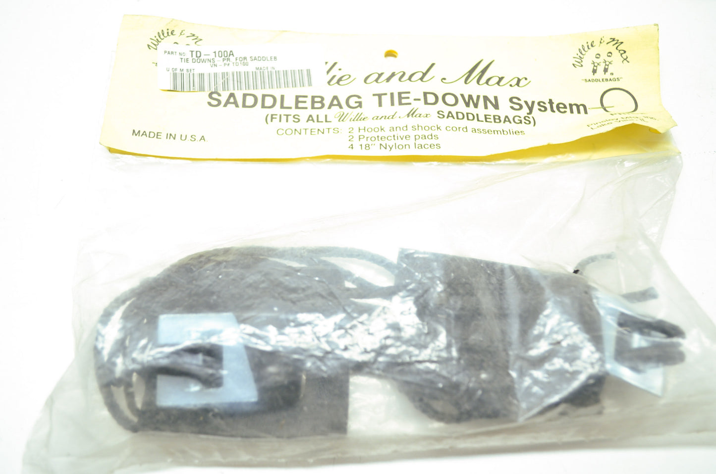 NEW Willie&Max Saddlebag Tie-Down System TD-100A NOS