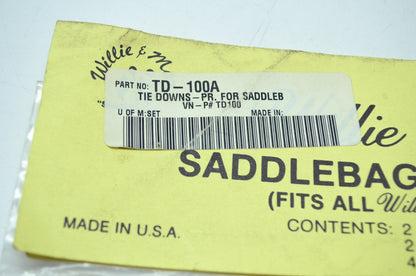 NEW Willie&Max Saddlebag Tie-Down System TD-100A NOS