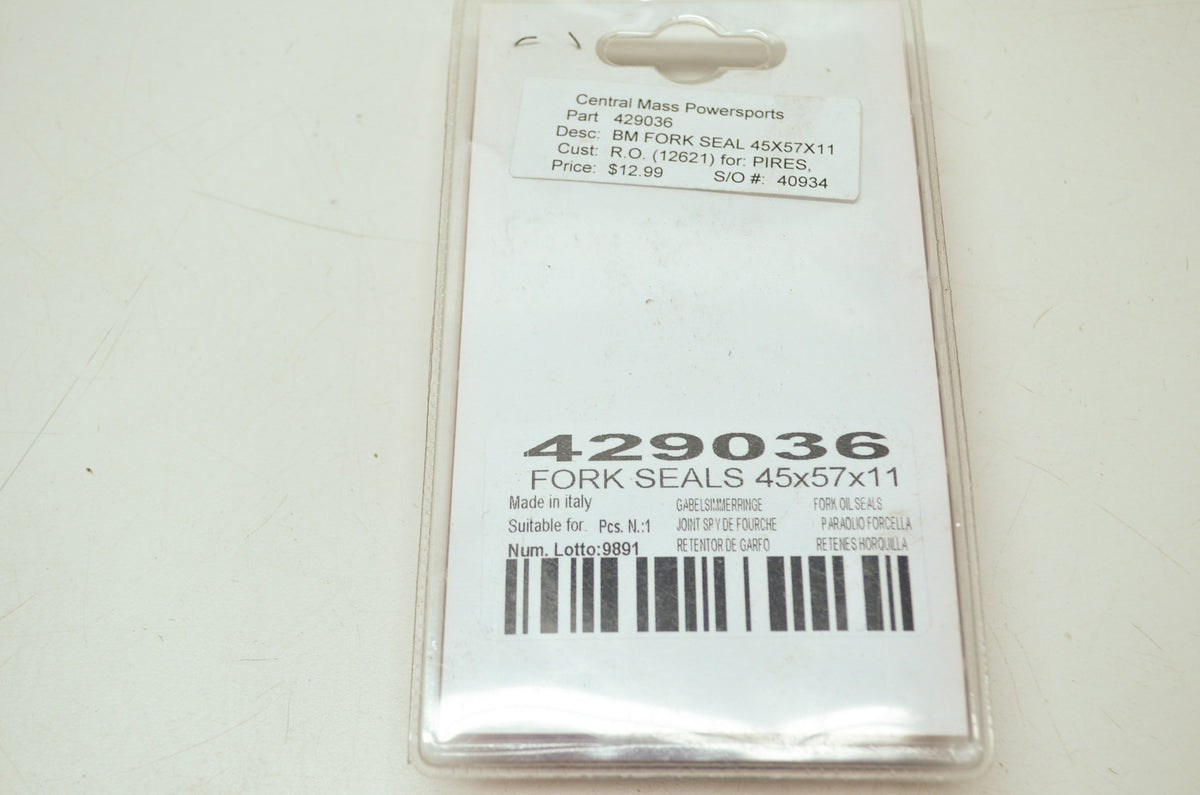 Bike Master 429036 Fork Seals Suzuki RMX250 RM125 RM250 NOS