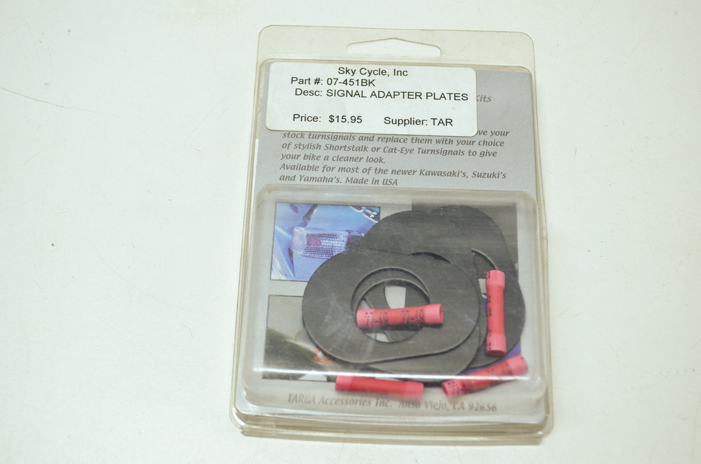 NEW Targa Front Signal Adapter Plates Kawasaki Ninja 07-451BK NOS
