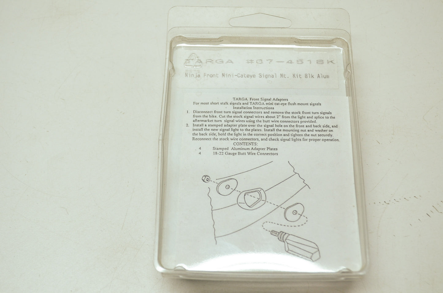 NEW Targa Front Signal Adapter Plates Kawasaki Ninja 07-451BK NOS