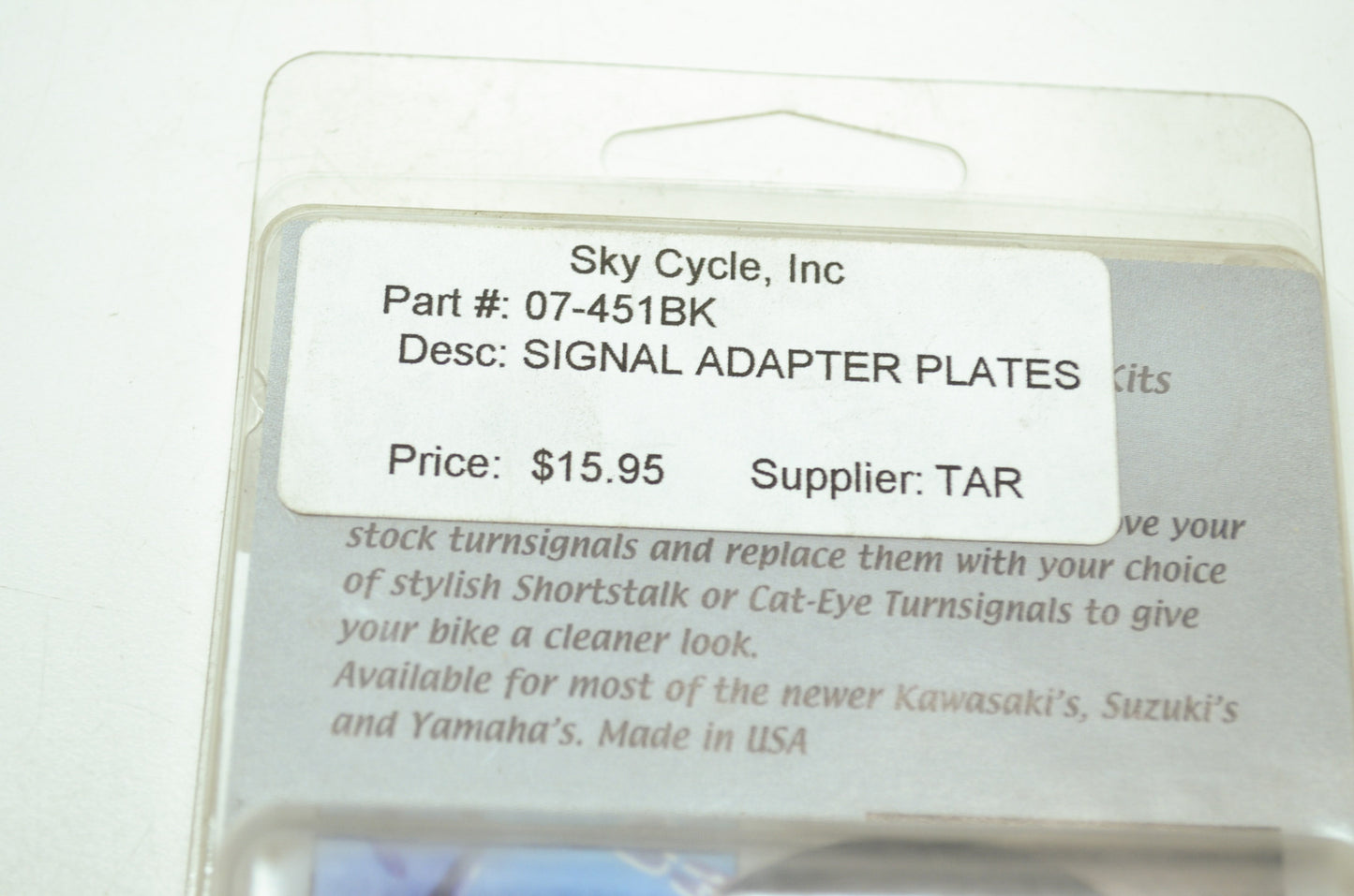 NEW Targa Front Signal Adapter Plates Kawasaki Ninja 07-451BK NOS