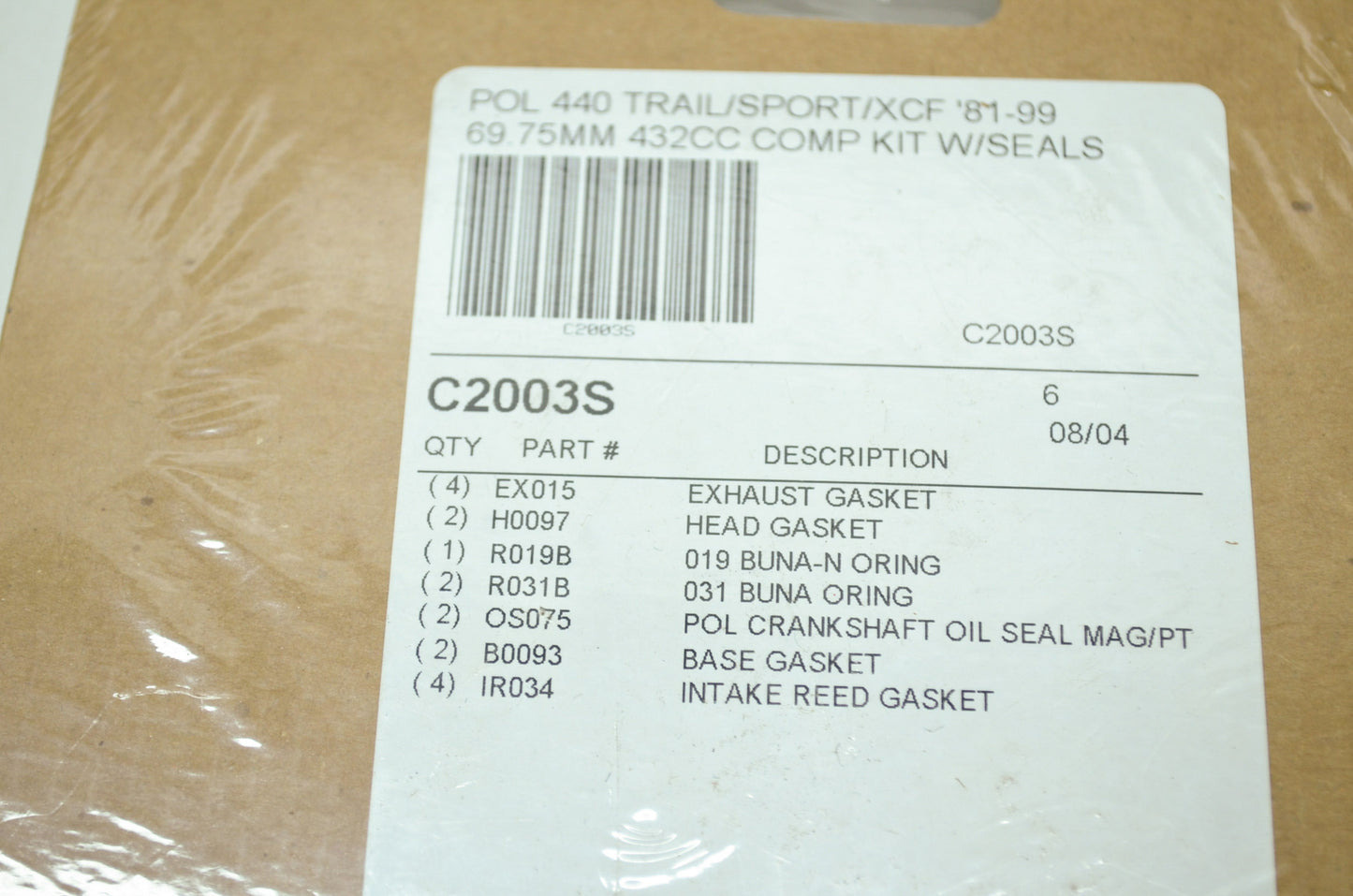 NEW Polaris Gasket Kit Trail Sport XCF 81-99 432cc C2003S NOS