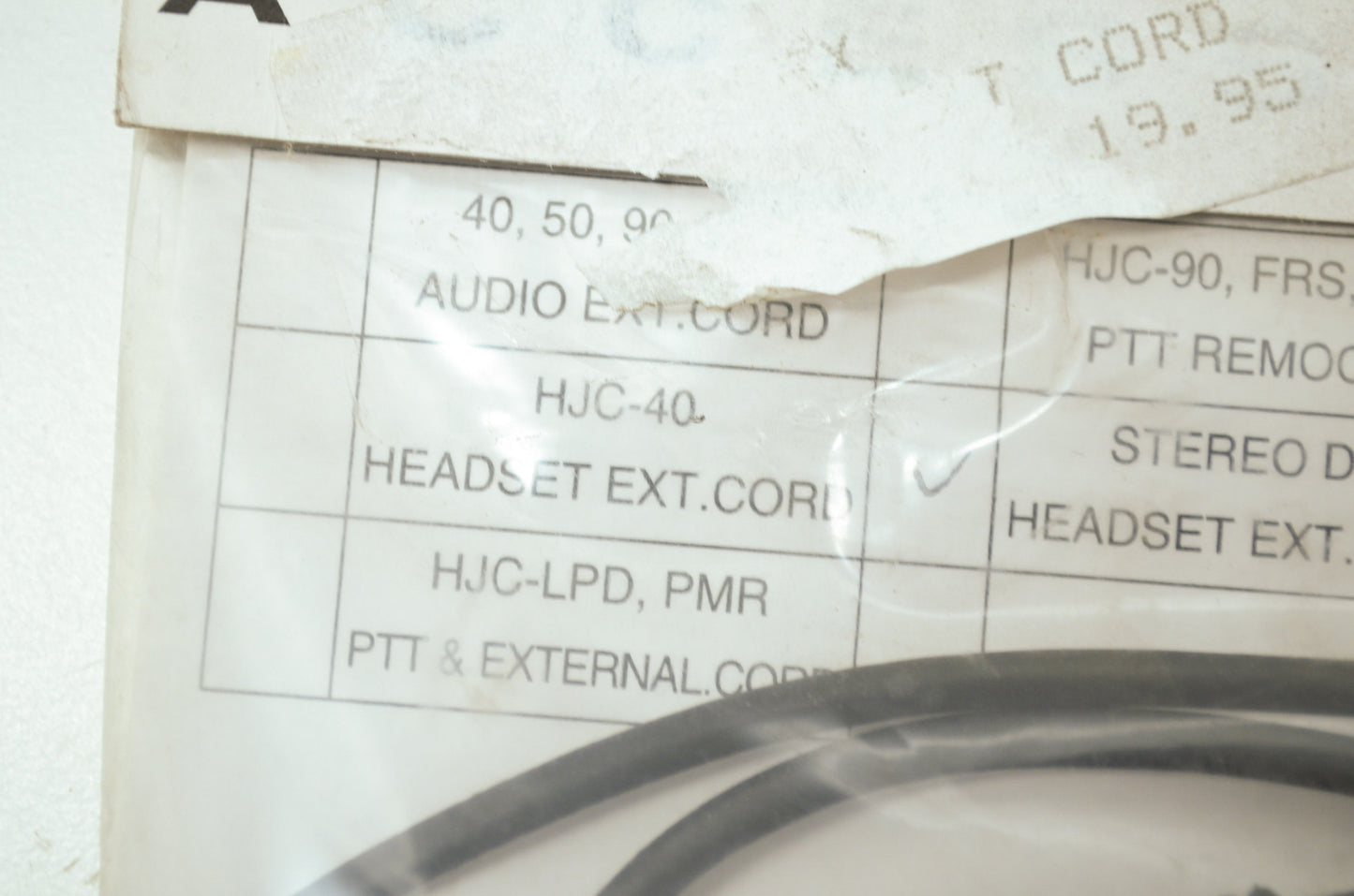 NEW Chatter Box Head Set Extension Cord HJC-40SEC NOS