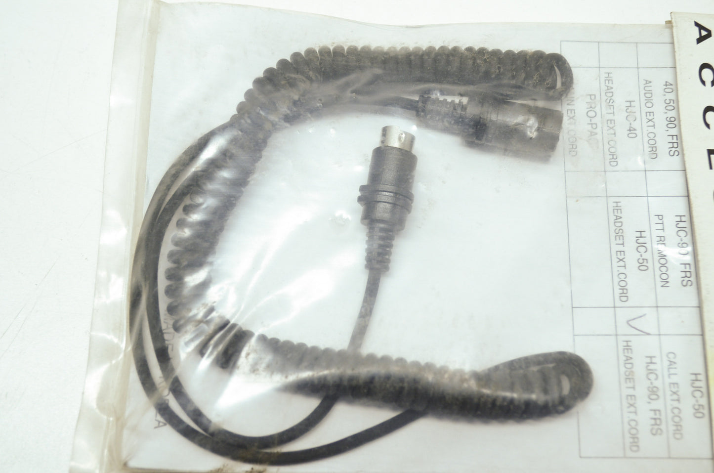 NEW Chatter Box Head Set Extension Cord HJC-90 FRS NOS