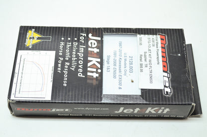 NEW Dyno Jet Jet Kit 87-10 Kawasaki EX500 EN500 408138 NOS