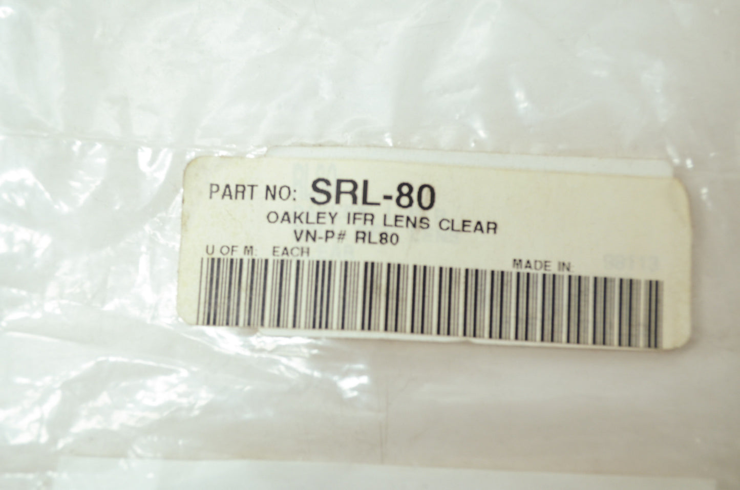 NEW Smith Oakley IFR Lens Clear SRL-80 NOS