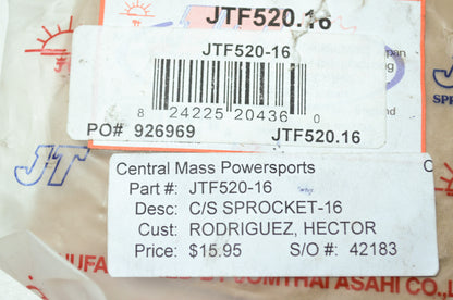 NEW JT Sprockets 16T GSX-R600 ZR-7 ZX750 Daytona 675 JTF520.16 NOS