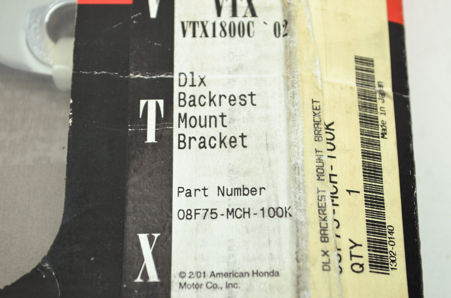NEW OEM Honda D1X Backrest Mount Bracket 2002-2004 VTX1800 08F75-MCH-100K NOS