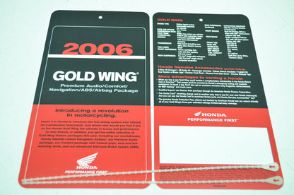 NEW OEM Honda 2006 Gold Wing Hang Tags NOS