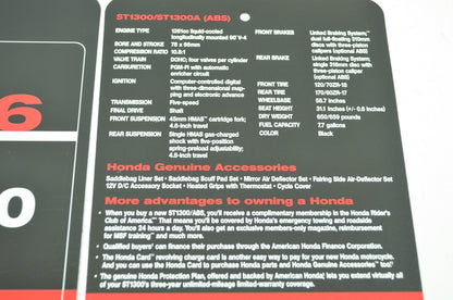 NEW OEM Honda 2006 ST1300 Hang Tags NOS