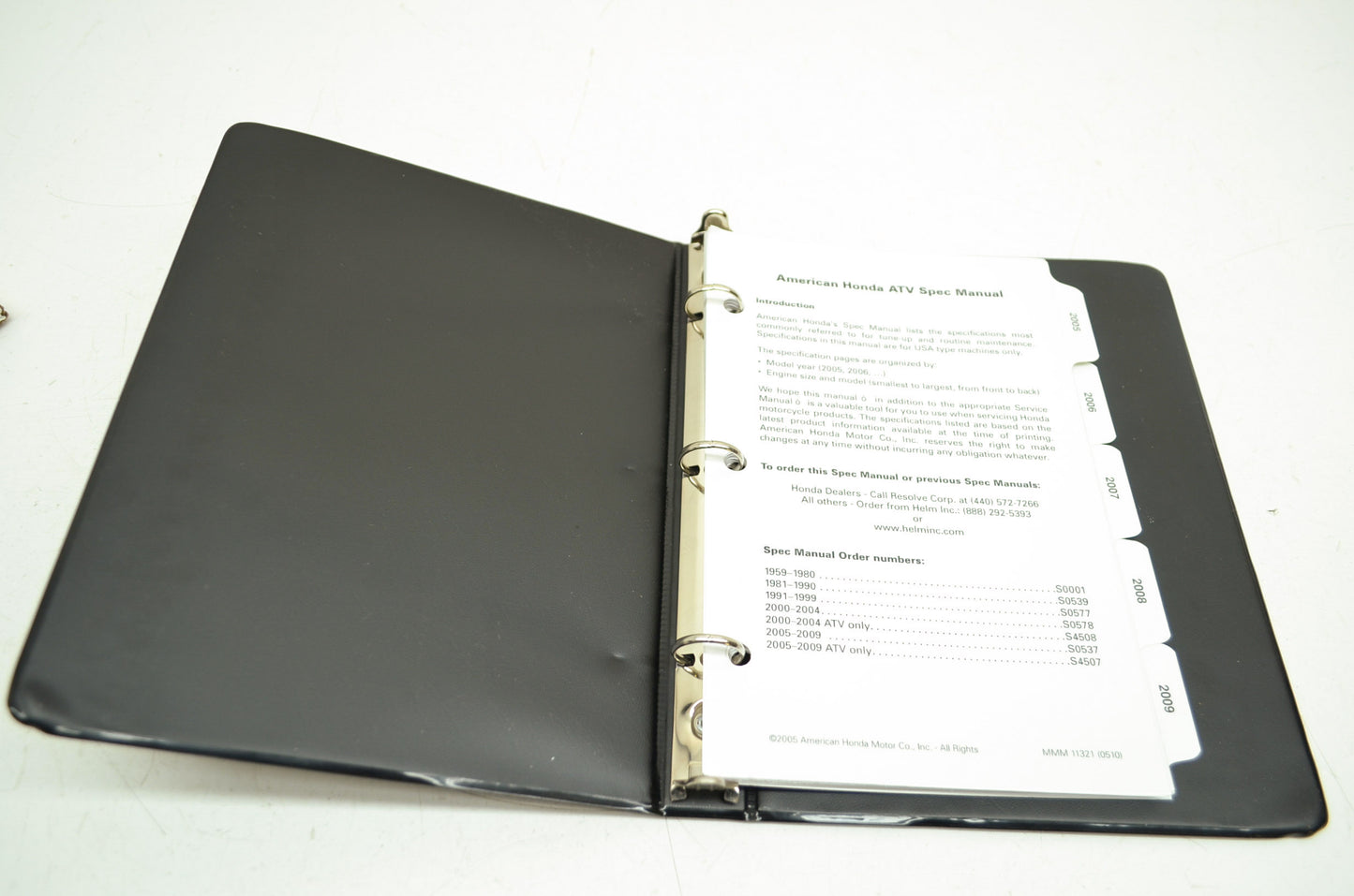 NEW OEM Honda ATV Spec Manual 2005-2009 NOS