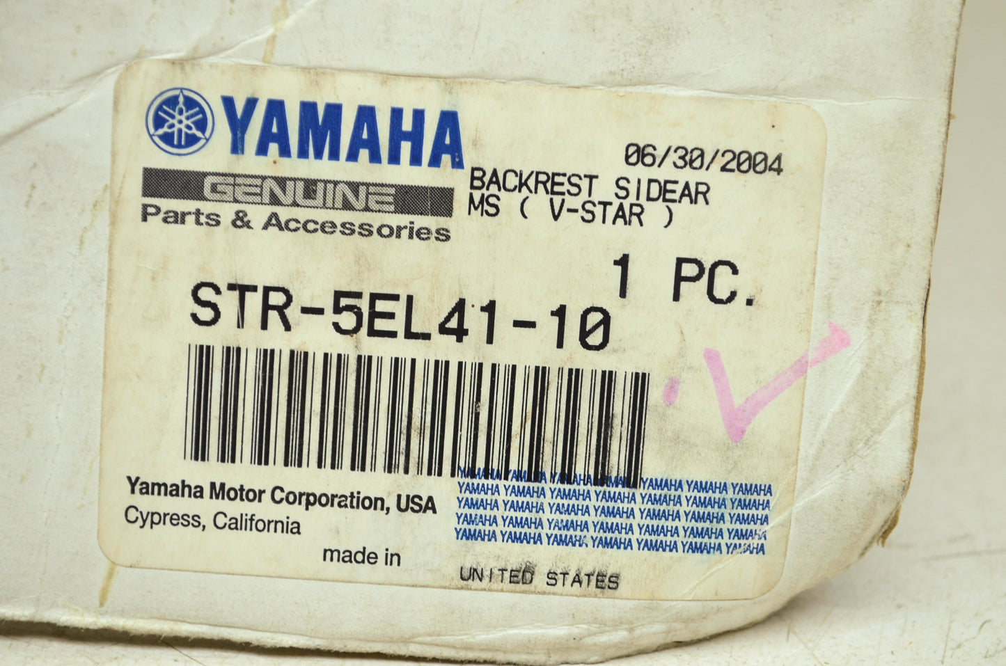 OEM Yamaha STR-5EL41-10-00 Side Arms Backrest NOS