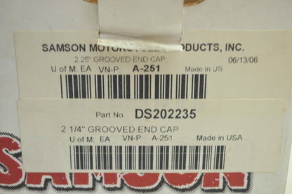 NEW Samson Exhaust 2 1/4' Grooved End Cap DS-202235 NOS