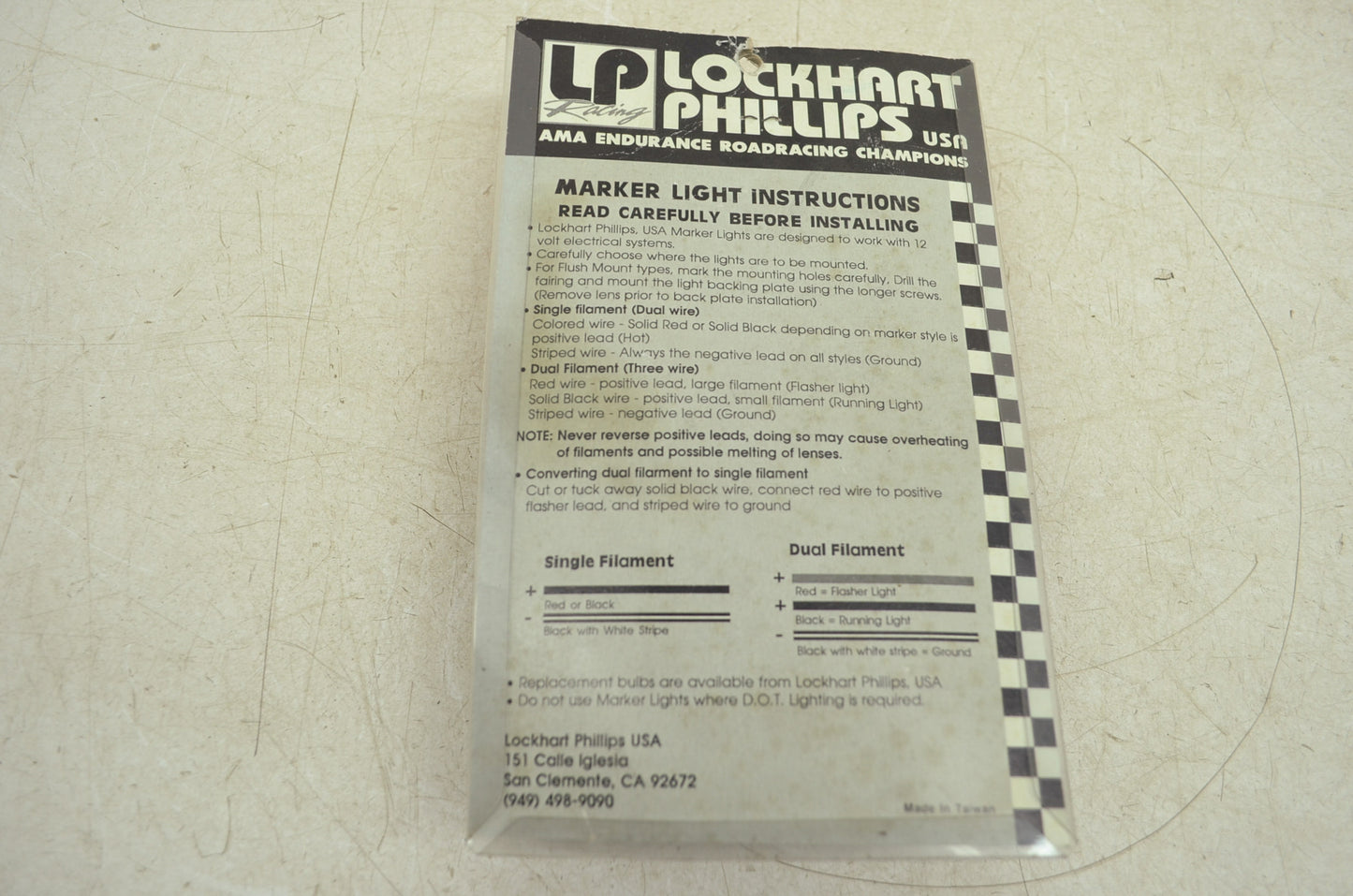 NEW Lockhart Phillips USA Marker Lights Yamaha R1 R6 YZF 122-9526 NOS