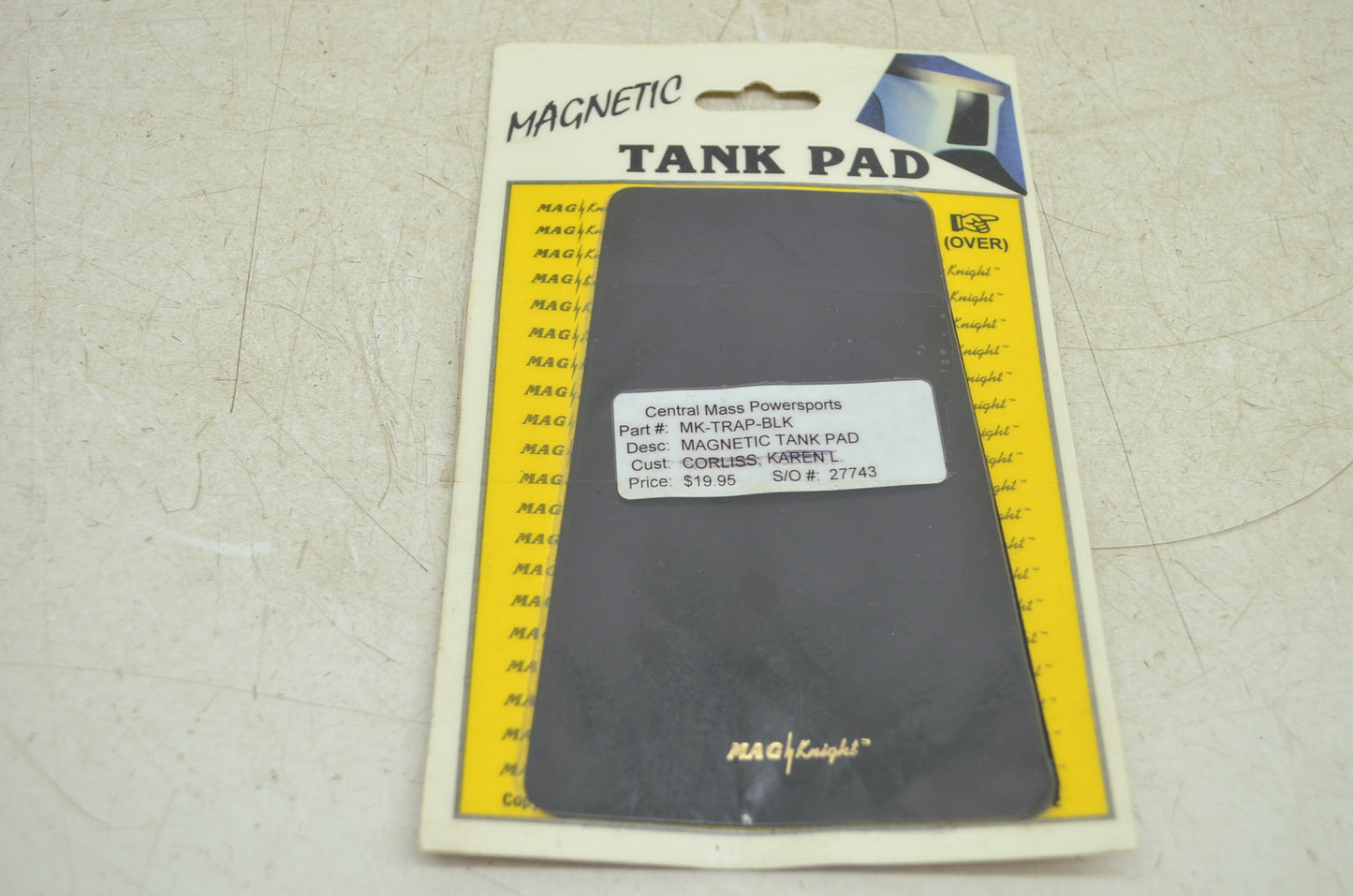 NEW Mag Knight Magnetic Tank Pad Black MK-TRAP-BLK NOS