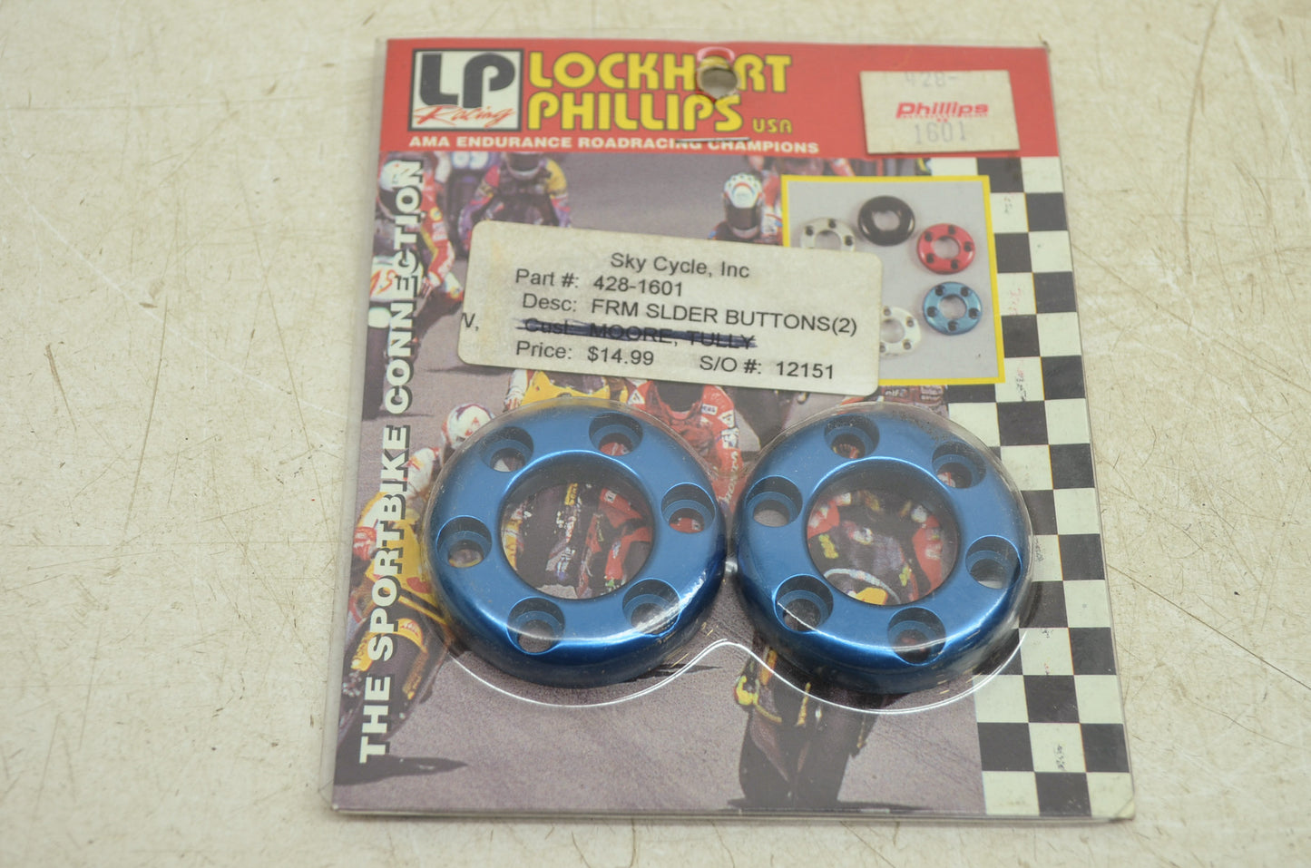 NEW Lockhart Phillips Frame Slider Buttons 428-1601 NOS