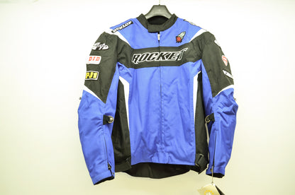 NEW Joe Rocket Blue Black & White UFO Solid Motorcycle Jacket Large 9051-7204 NO