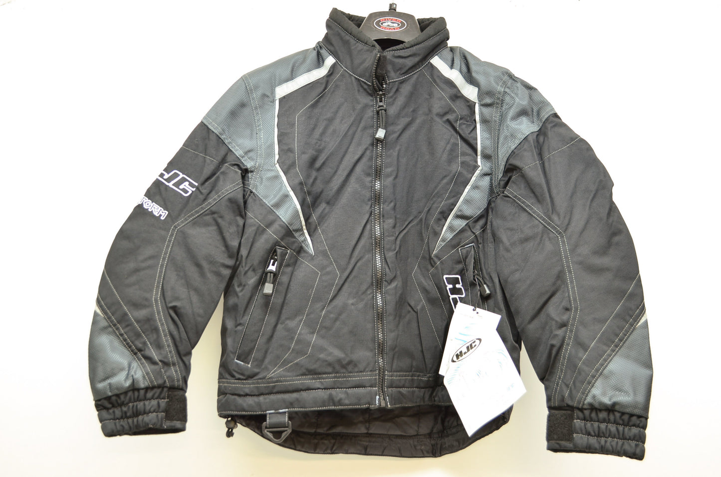 NEW HJC Black & Grey Youth Storm Motorcycle Jacket Medium 10 1006-053 NOS