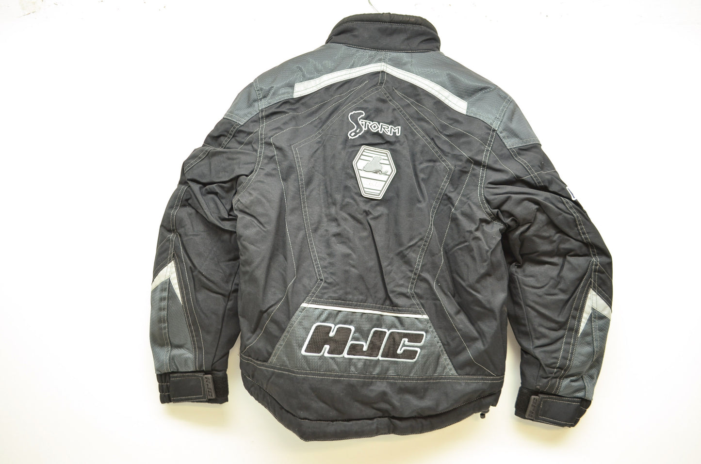 NEW HJC Black & Grey Youth Storm Motorcycle Jacket Medium 10 1006-053 NOS