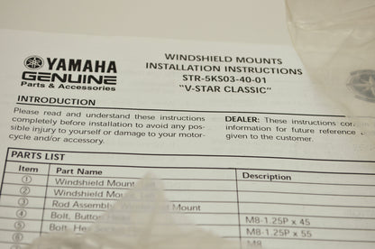 OEM Yamaha STR-5KS03-40-01 Windshield Mounts NOS