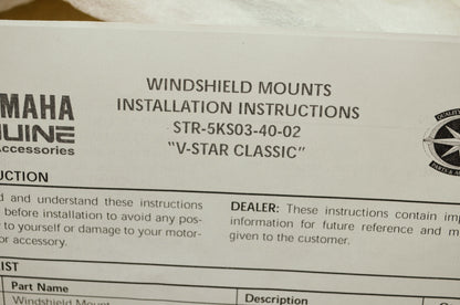 OEM Yamaha STR-5KS03-40-02 Windshield Mounts NOS
