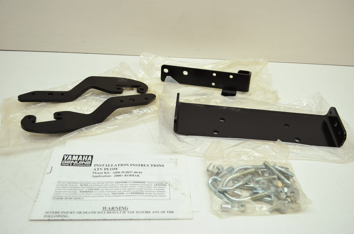 NEW Yamaha Warn Snow Plow Mounting Kit 2000 + Kodiak ABB-5GH37-40-01 NOS