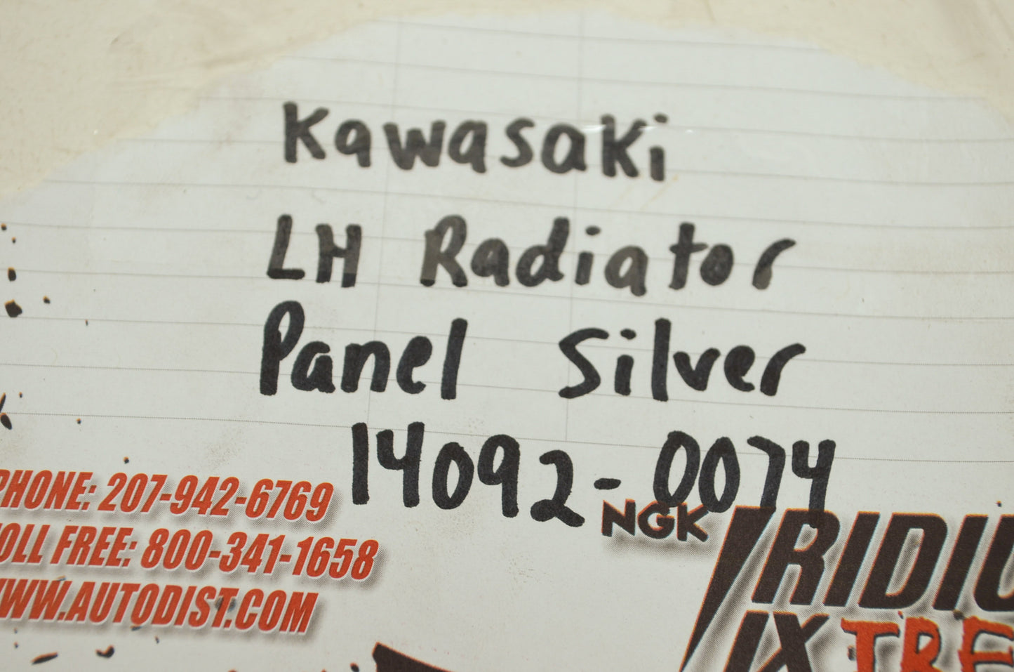 NEW OEM Kawasaki Left Silver Radiator Panel 2010-2011 Versys 650 KLE650 14092-00