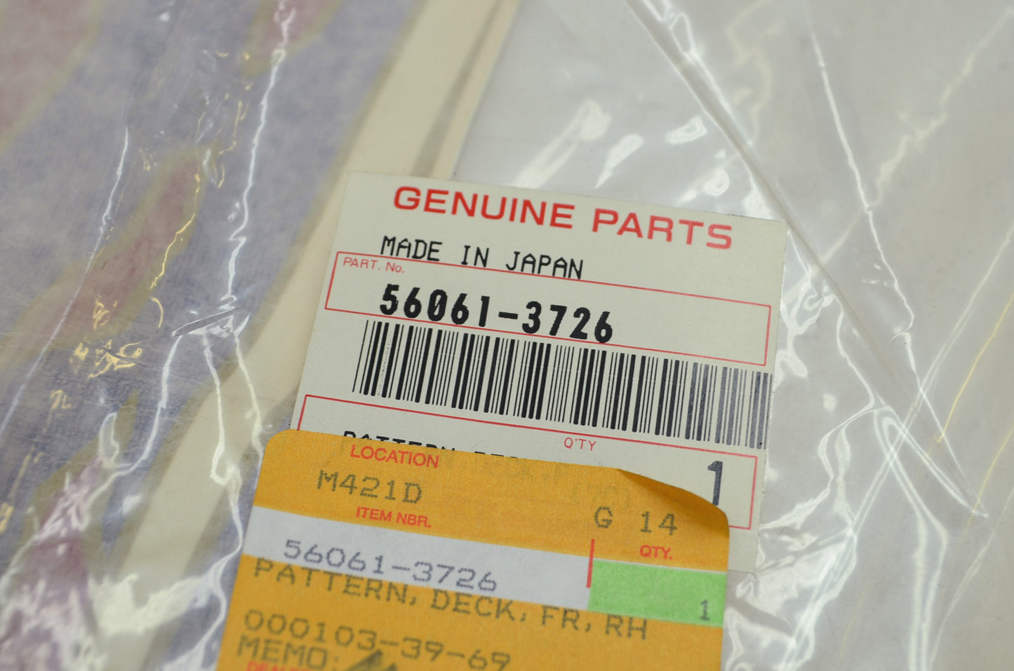 OEM Kawasaki 56061-3726 Right Hand Front Deck Pattern NOS