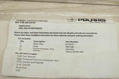 NEW OEM Polaris Tunnel Protector Kit 121' Switchback Fusion Touring 2875415 NOS
