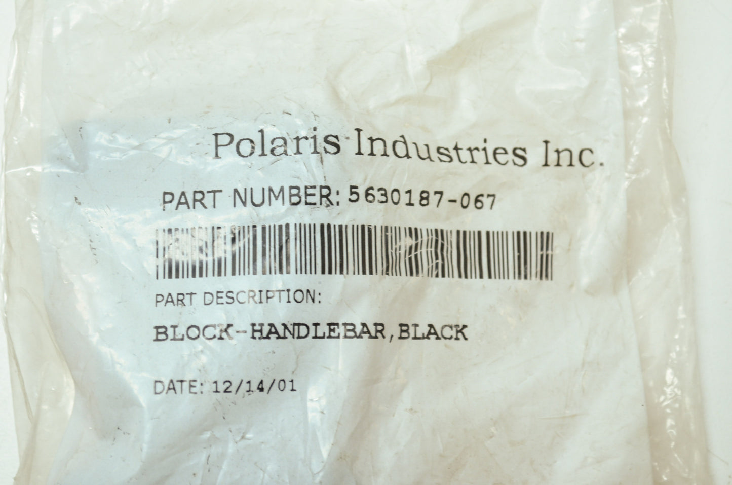 OEM Polaris 5630187-067 Black Handlebar Block NOS