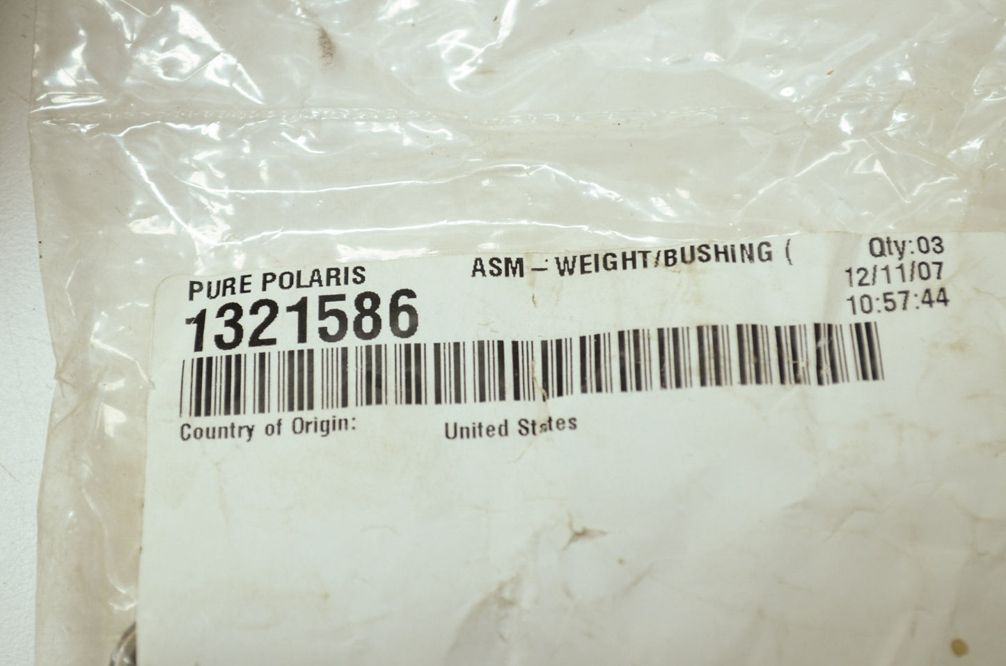 OEM Polaris 1321586 Bushing Weight Assembly 10-62 Qty 3 NOS