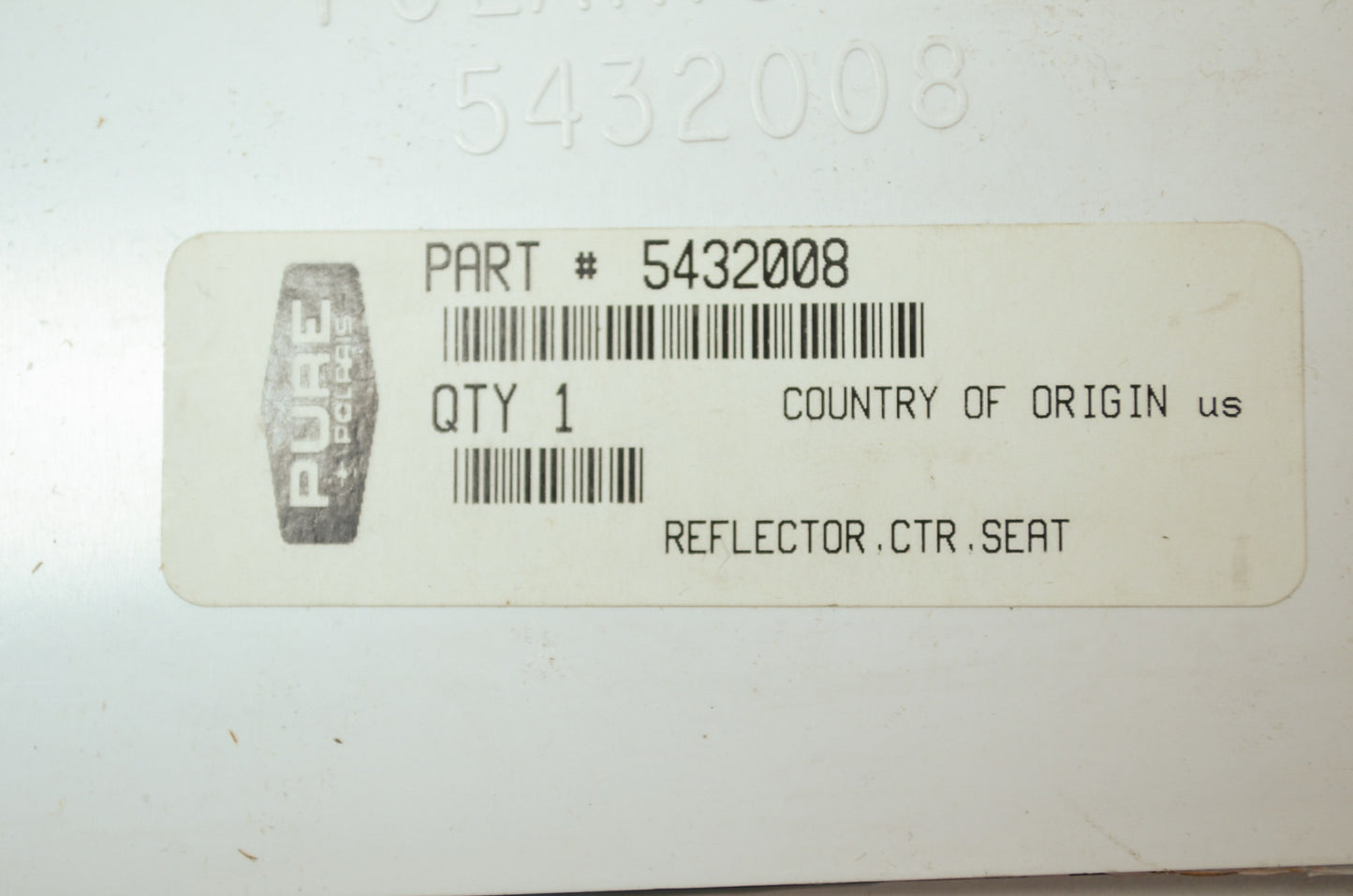 New OEM Polaris Seat Reflector NOS