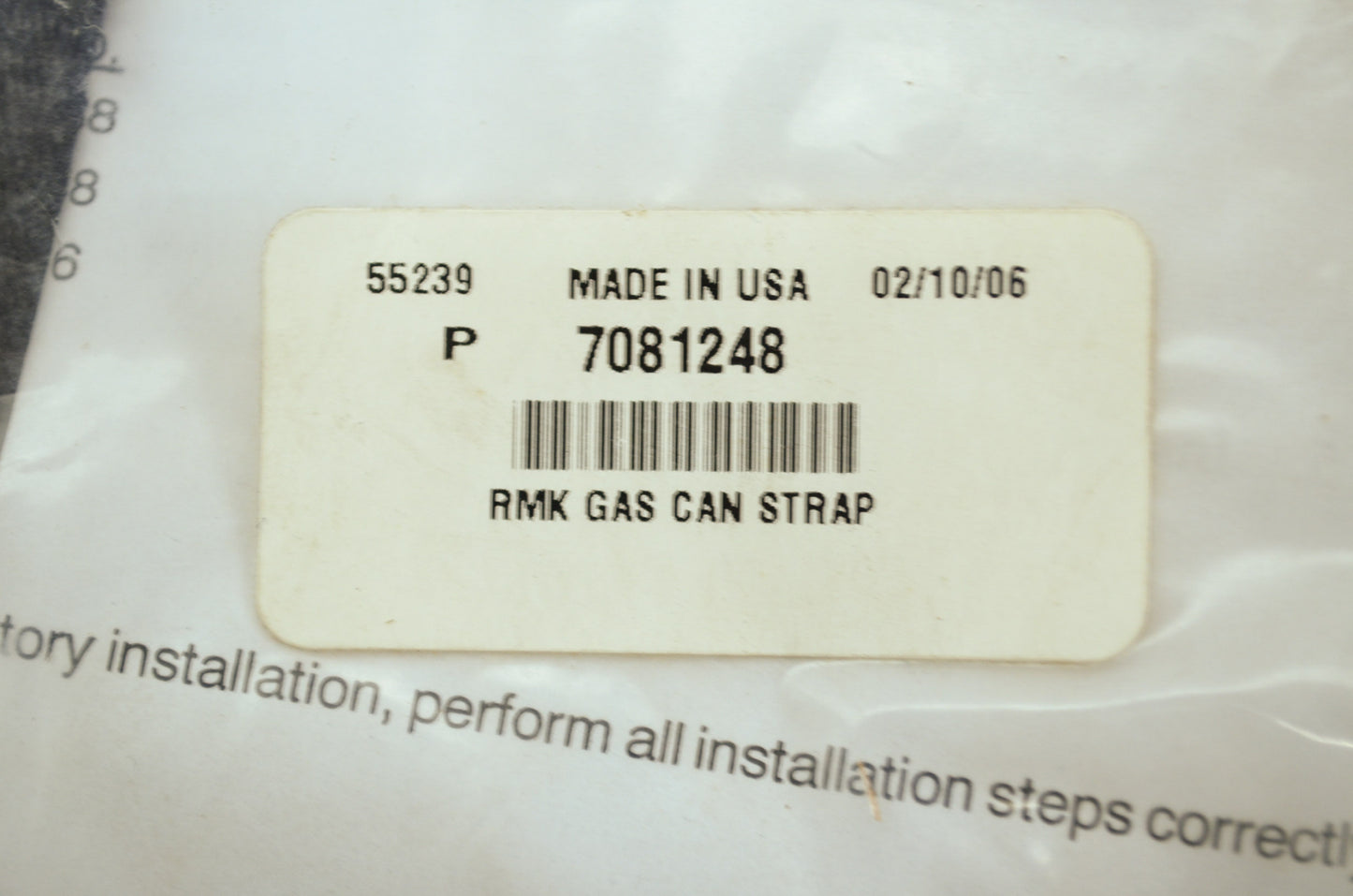 New OEM Polaris Gas Tank Strap 05-08 RMK 05-07 Switchback NOS