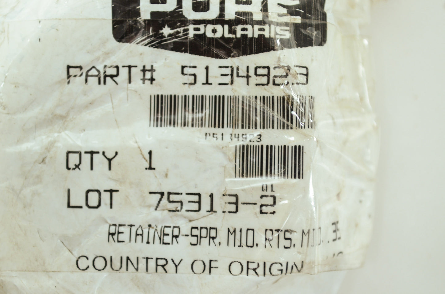 NEW OEM Polaris Spring Retainer 2006 Fusion 5134923 NOS