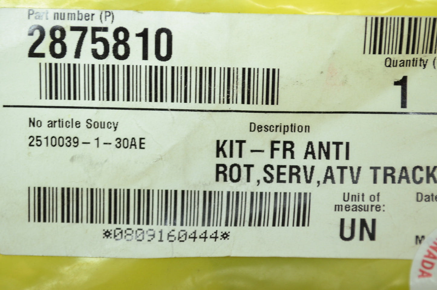 NEW OEM Polaris ATV Track Anti-Rotation Kit 2875810 NOS