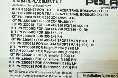 OEM Polaris 2200482 Right Hand A-Frame Kit NOS