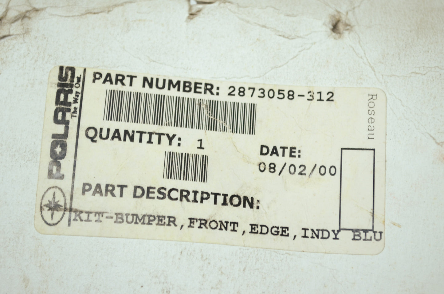 NEW OEM Polaris Edge Front Bumper Indy Blue 2873058-312 NOS