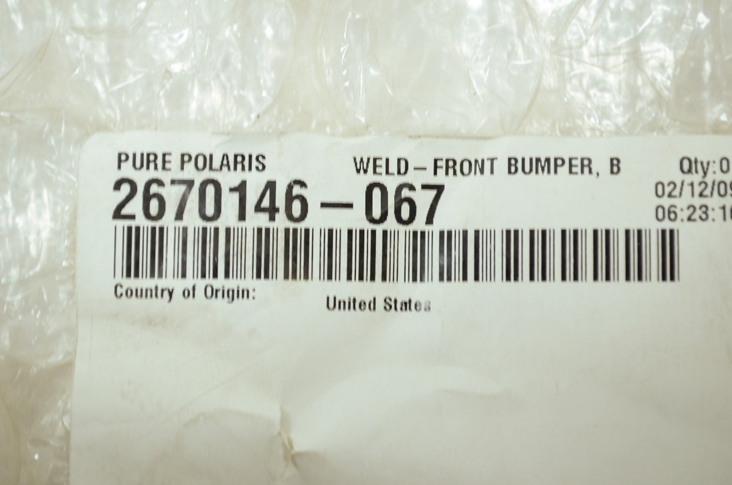 OEM Polaris 2670146-067 Front Bumper NOS