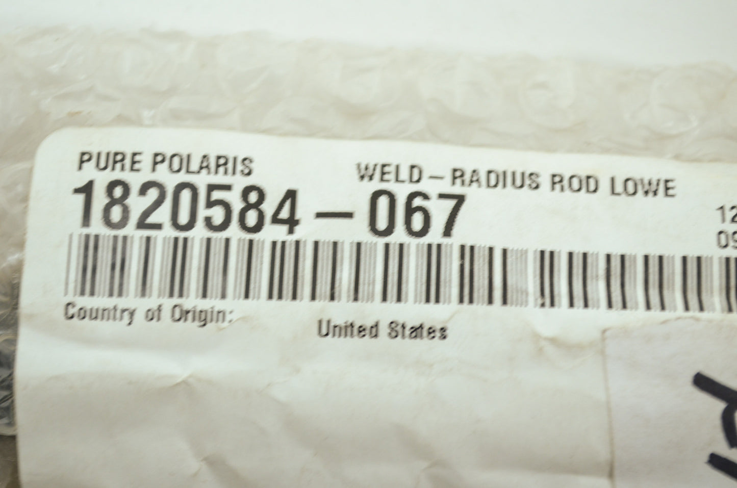 OEM Polaris 1820584-067 Black Lower Radius Rod NOS