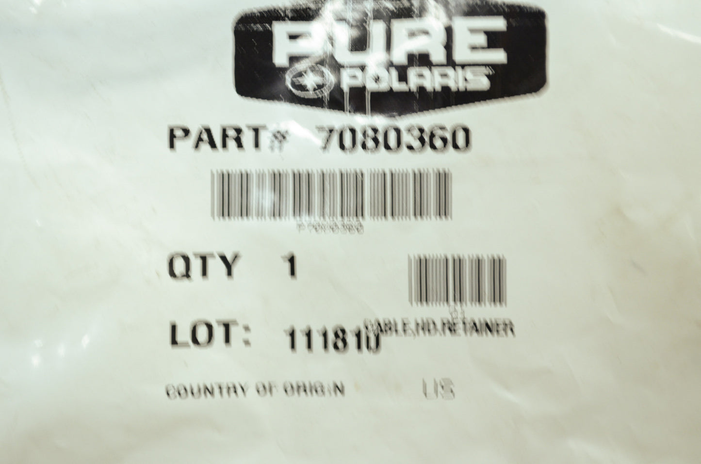 OEM Polaris 7080360 Hood Retainer Cable NOS