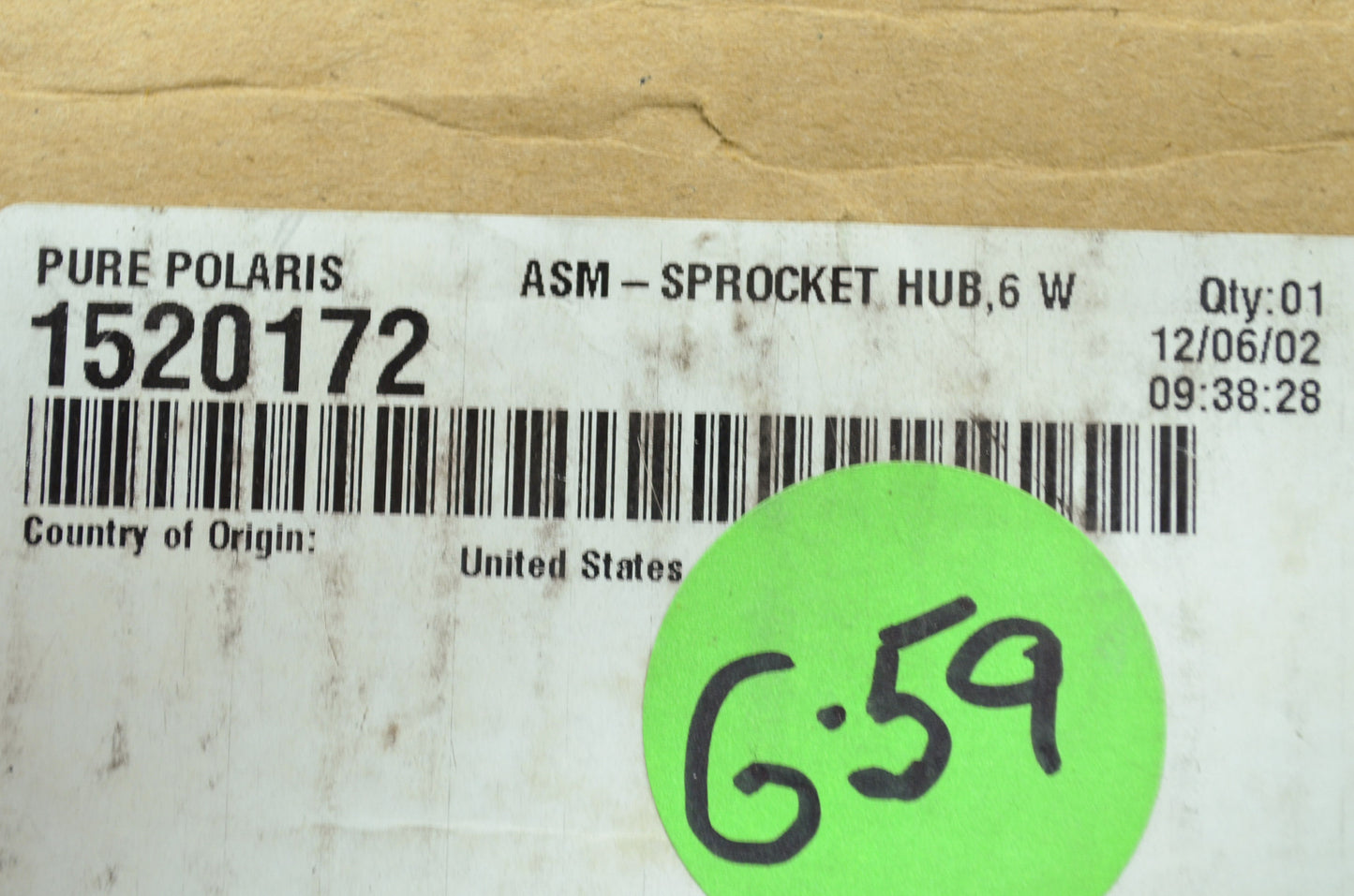 OEM Polaris 1520172 Sprocket Hub Assembly NOS