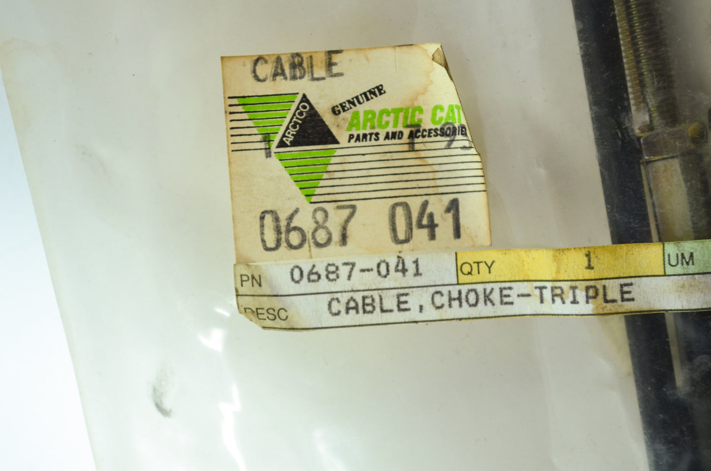 OEM Arctic Cat 0687-041 Triple Choke Cable NOS
