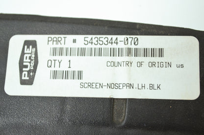 OEM Polaris 5435344-070 Black Left Hand Nose Pan Screen NOS